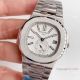 Super Replica Patek Philippe Nautilus Stainless steel White Face Watch Swiss Copy (3)_th.jpg